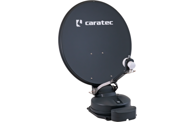 Zwarte satellietschotel met montagesteun tegen witte achtergrond