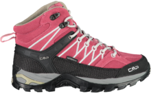 Chaussure de randonnée rose avec détails gris et noirs