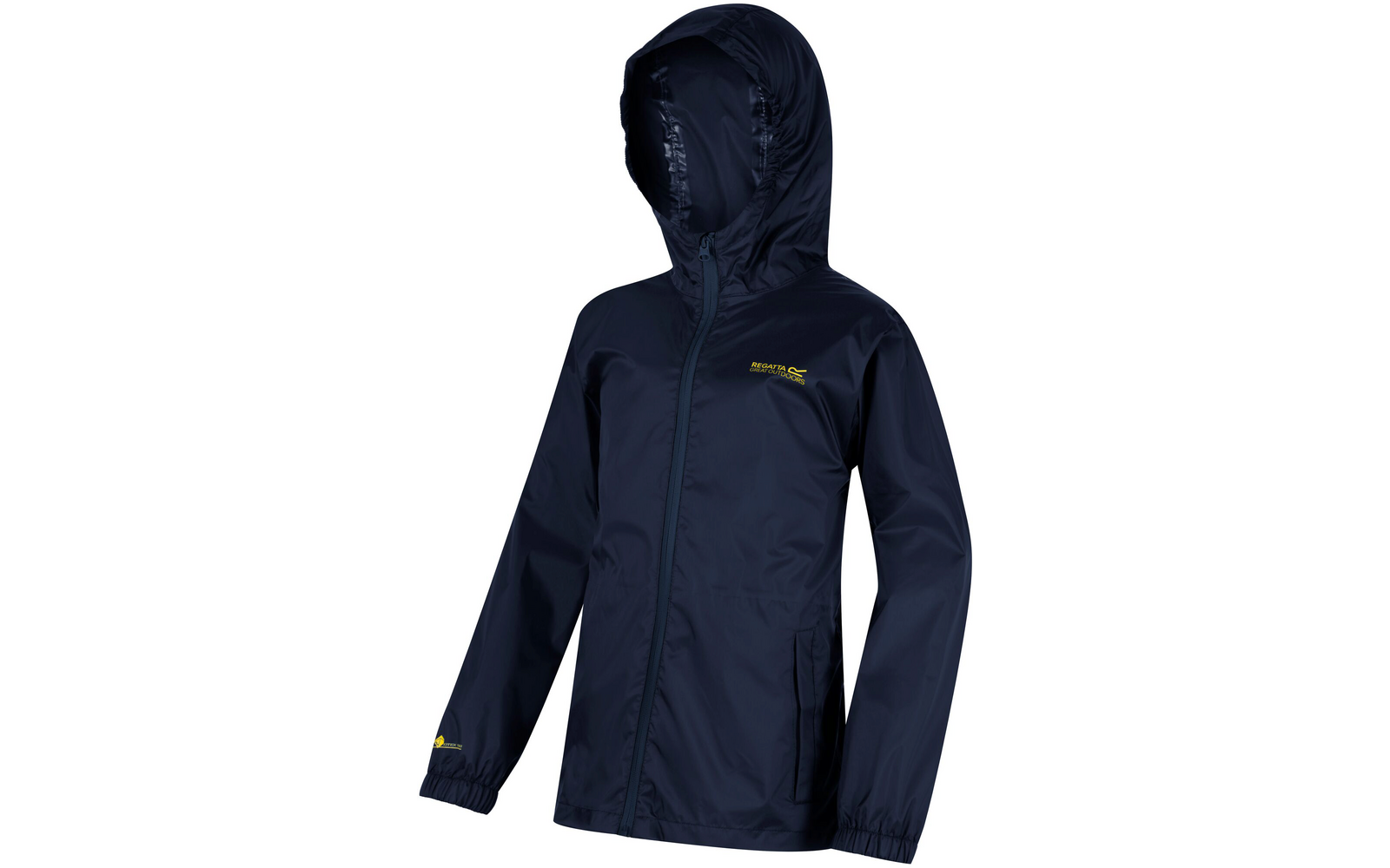 Dunkelblaue Regenjacke mit Kapuze