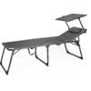Klappbare Liege aus Metall mit verstellbarer Rückenlehne und zusätzlichem Aufsatz