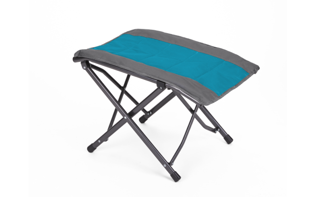 Zusammenklappbarer Hocker mit blau-grauem Sitz