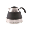 Electric stainless steel kettle with black handle and silver base