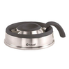 Stainless steel camping stove with black handle
