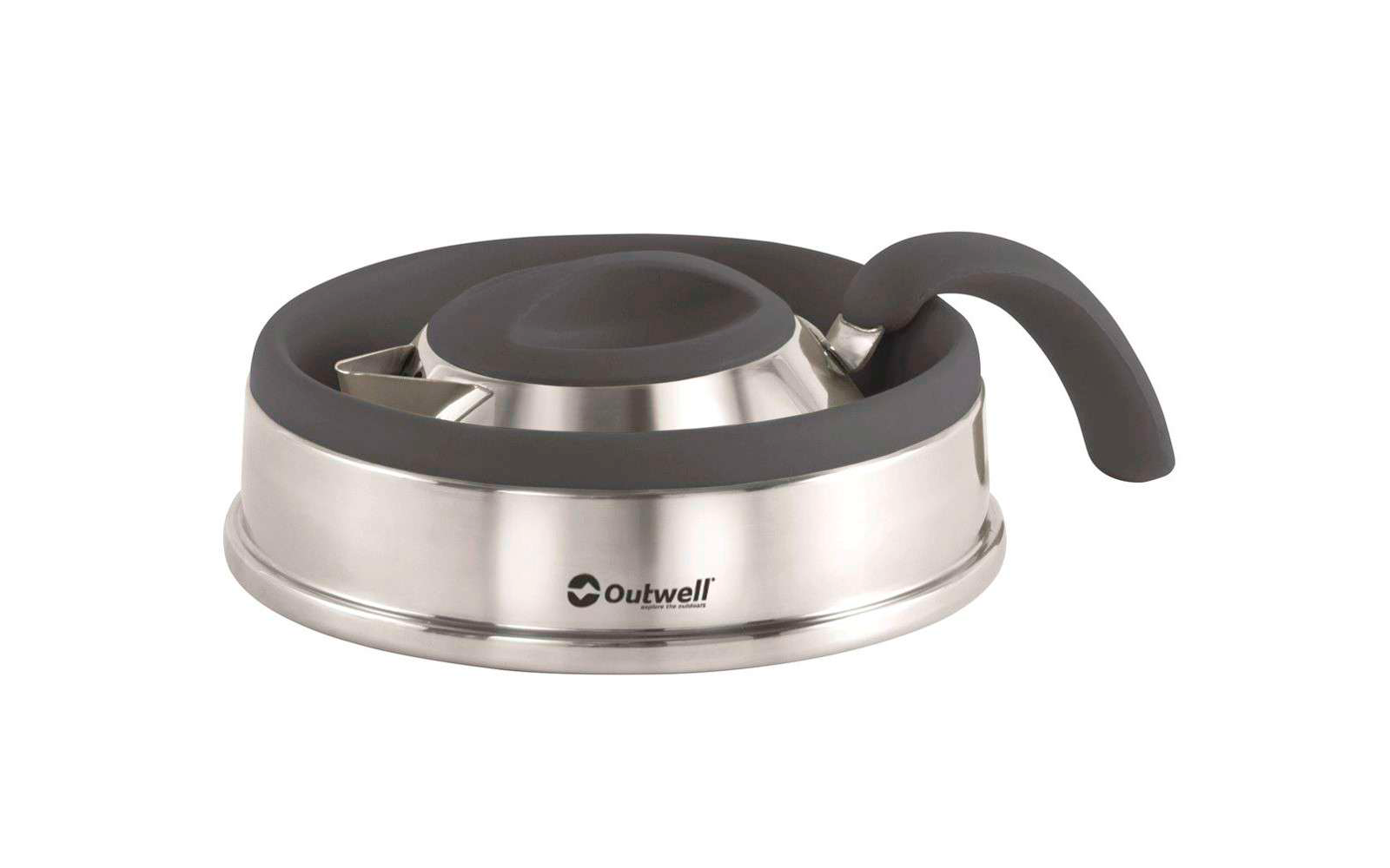Stainless steel camping stove with black handle