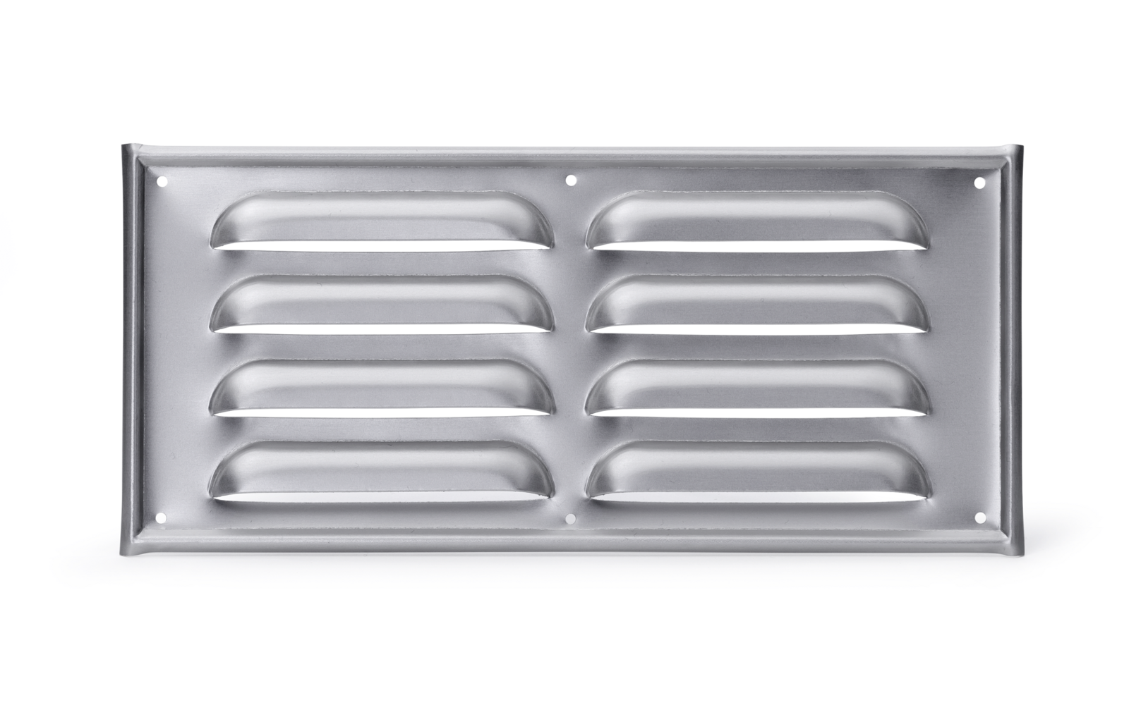 Rectangular metal grille with horizontal ventilation slits