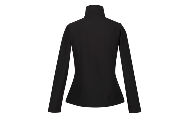 Schwarzer langärmliger Pullover mit Stehkragen von hinten