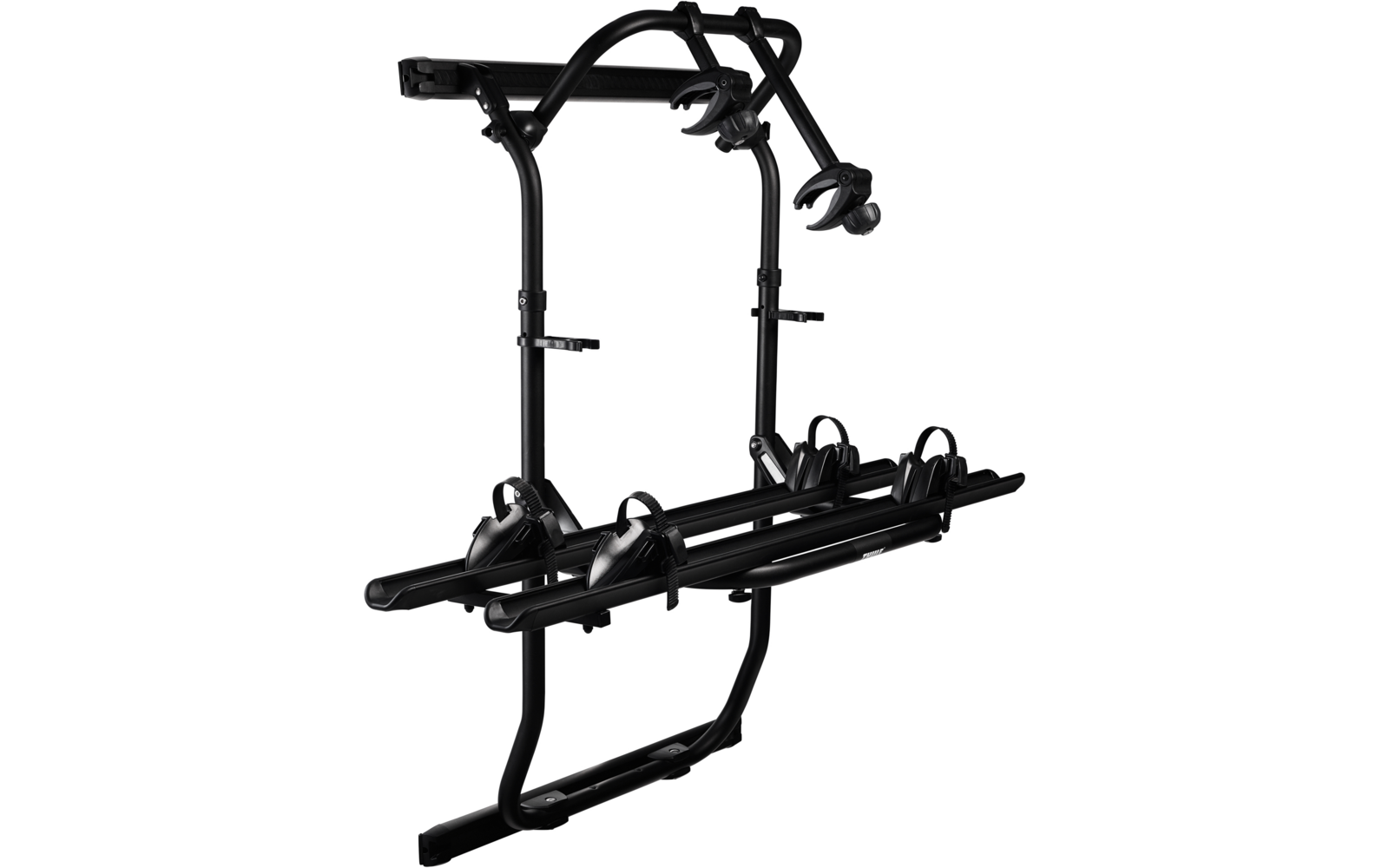 Schwarzer Fahrradträger für die Anhängerkupplung