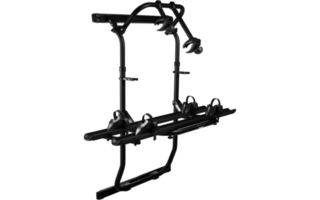 Schwarzer Fahrradträger für die Anhängerkupplung