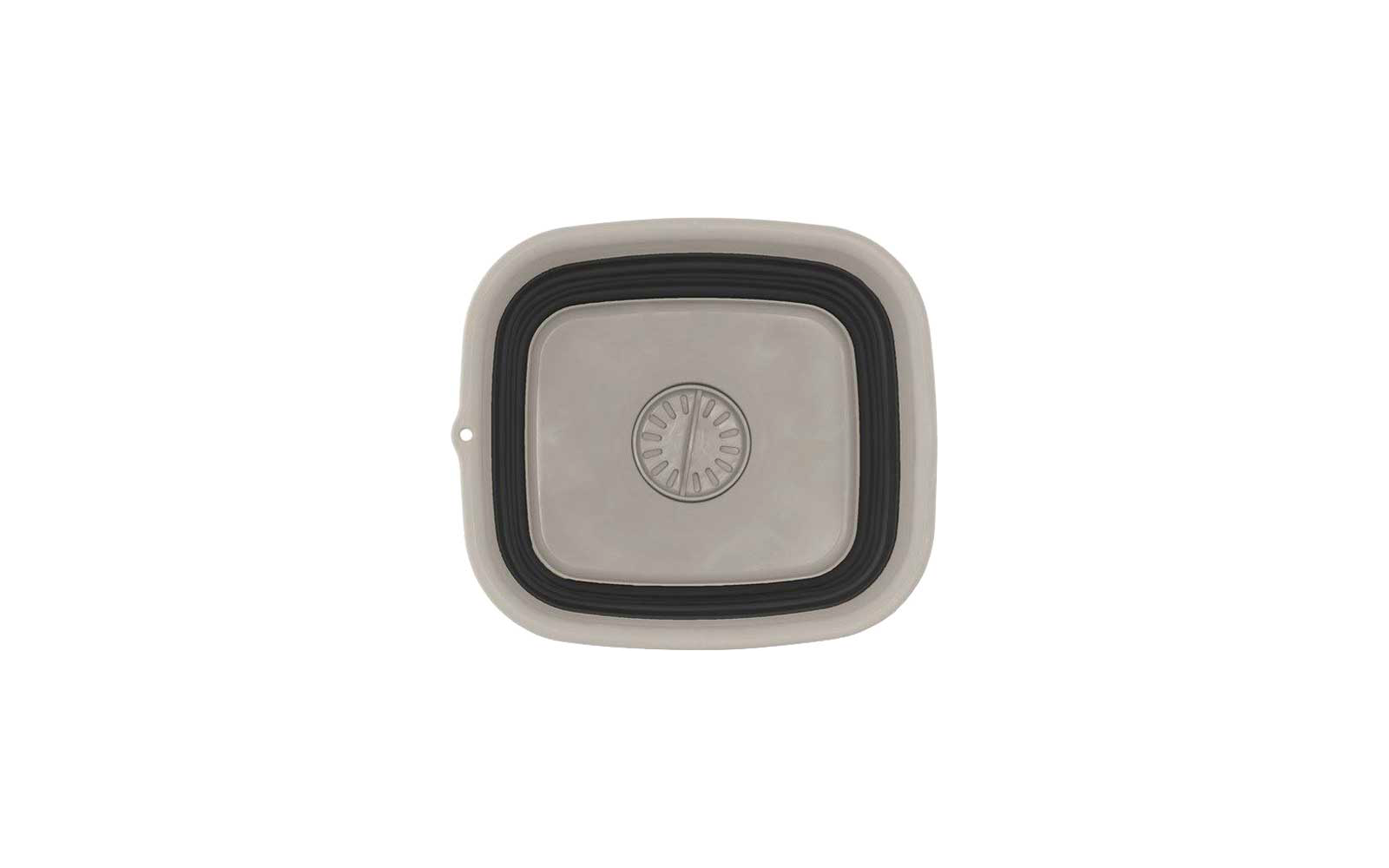 Quadratische graue und schwarze Silikonform mit eingebautem Thermometer in der Mitte