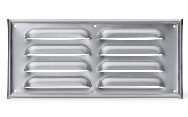 Rechteckiges Metallgitter mit horizontalen Lüftungsschlitzen