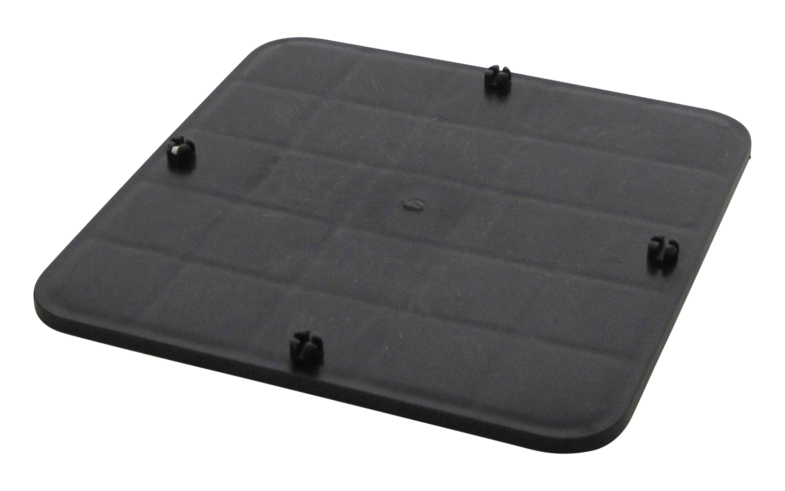 Quadratische schwarze Matte mit vier kleinen Erhebungen