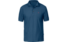 Blaues Herren-Poloshirt mit kurzem Arm und Knopfleiste