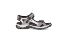 Sandale sportive grise et noire avec des accents blancs