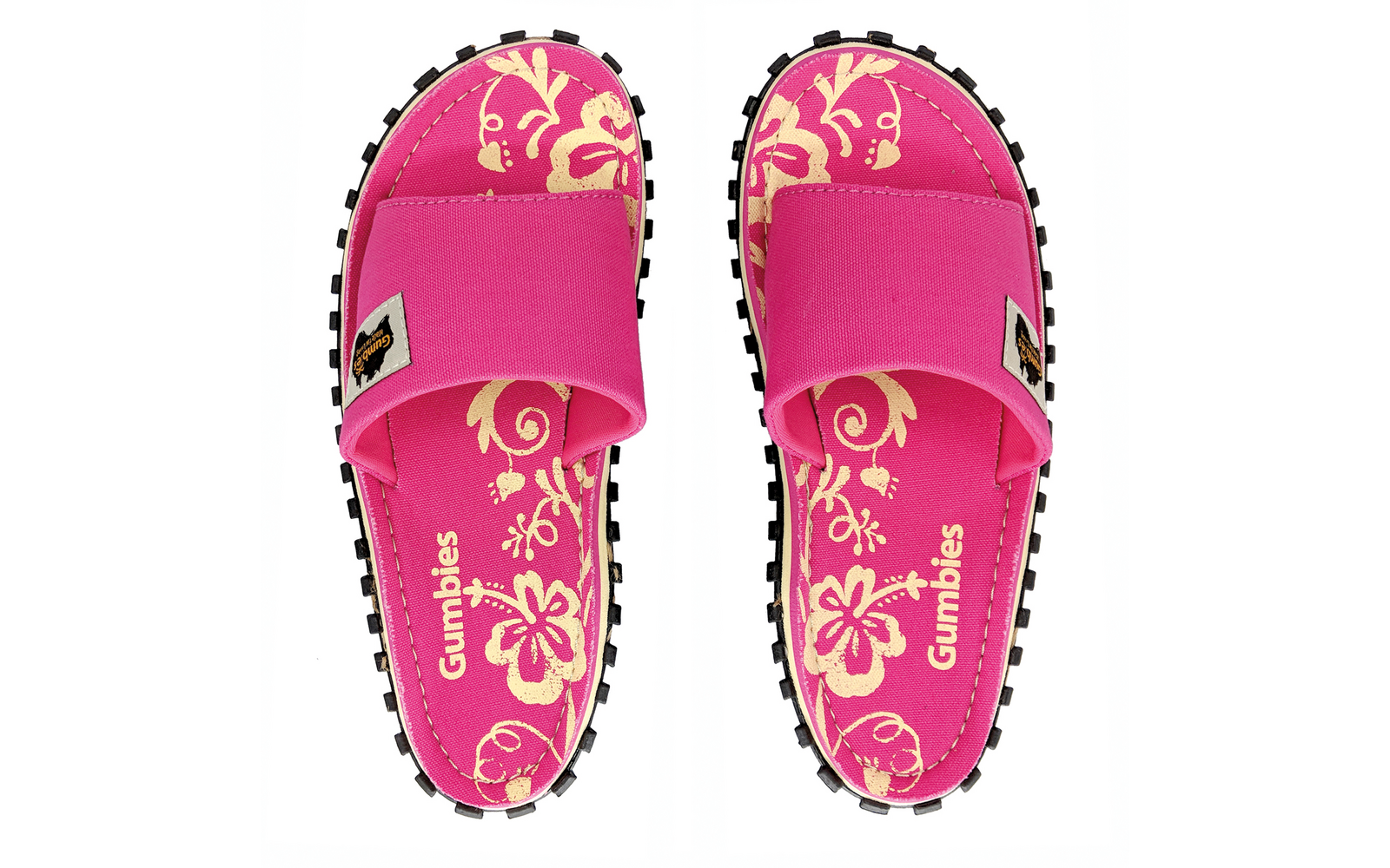 Par de sandalias rosas con estampado de leopardo en la suela