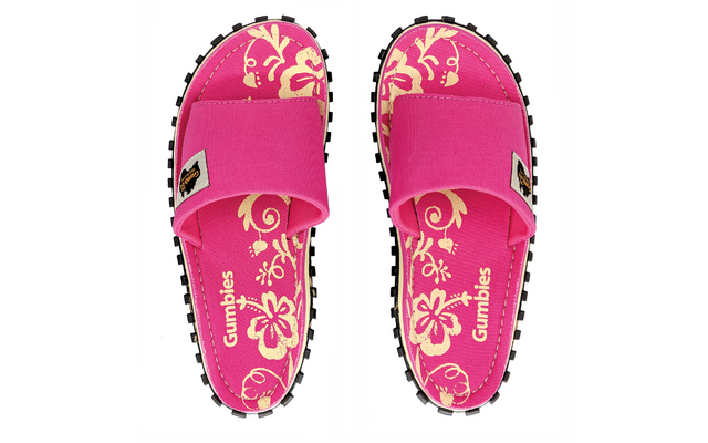 Par de sandalias rosas con estampado de leopardo en la suela