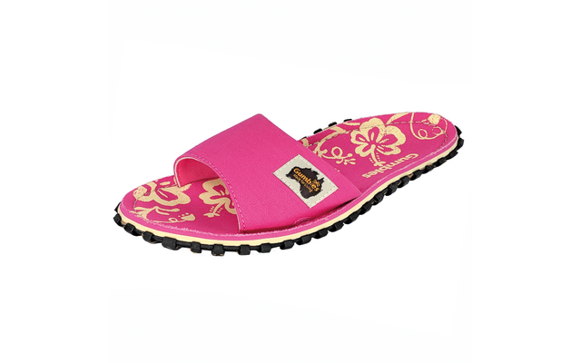 Sandalia rosa y blanca de mujer con diseño floral