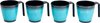 Flamefield Stacking Mug Becher 4er Set 350 ml aqua