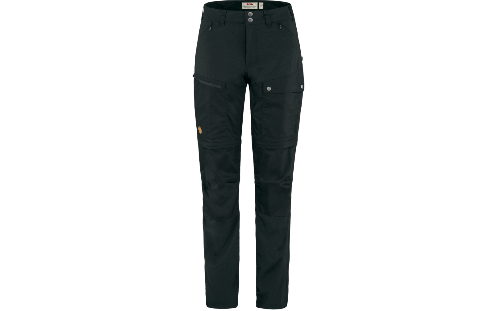 Schwarze lange Hose mit Taschen und Knöpfen