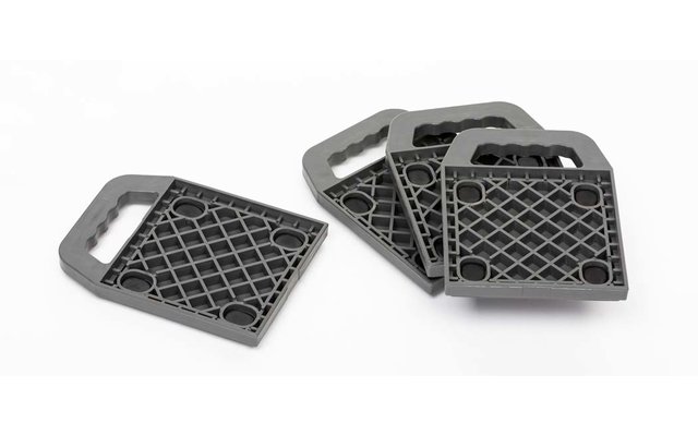 Two gray plastic cases with grid patterns, one open and one closed