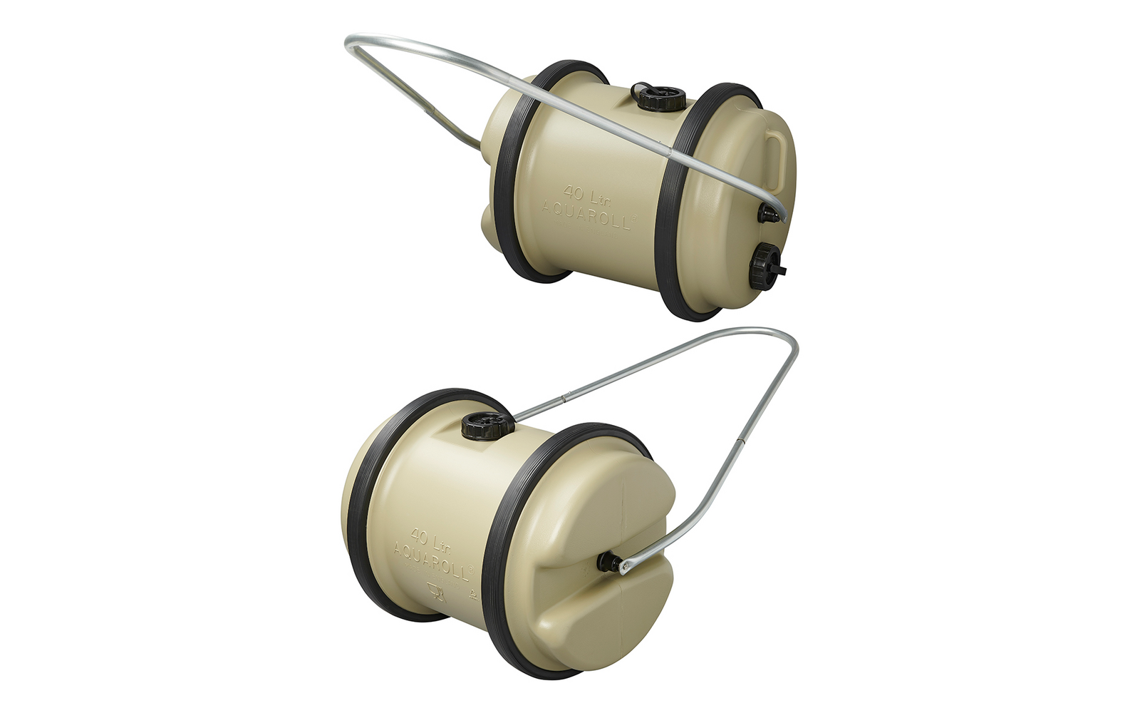 Zwei alte Telefone mit Wählscheiben und verbundenem Kabel