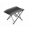 Klappbarer Hocker mit schwarzem Stoffbezug und Metallgestell