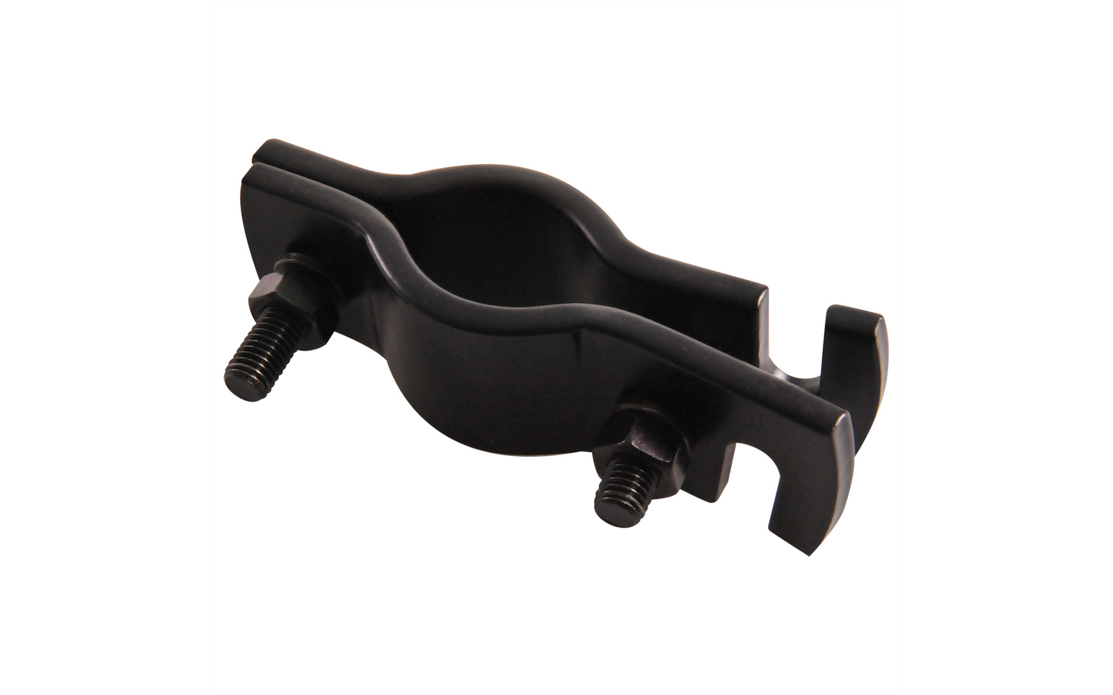 Zwarte metalen buisklem met twee schroeven