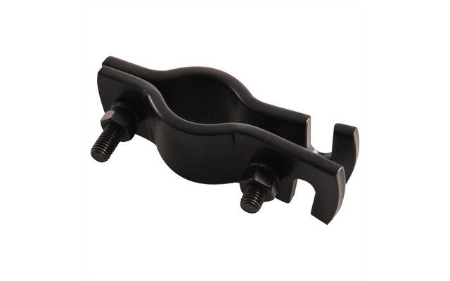 Zwarte metalen buisklem met twee schroeven