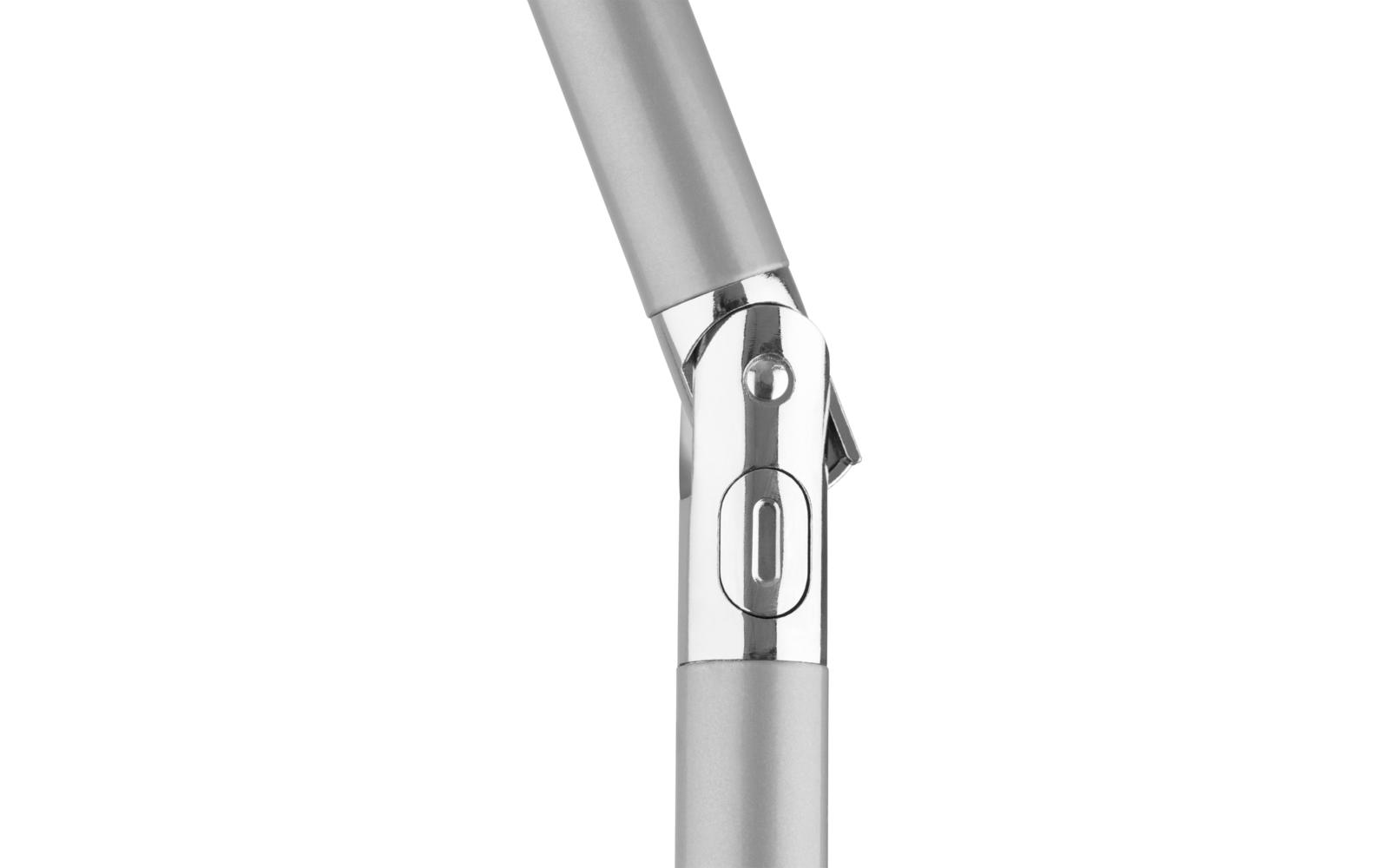 Silberner Stift mit aufklappbarer Kappe nahe der Spitze