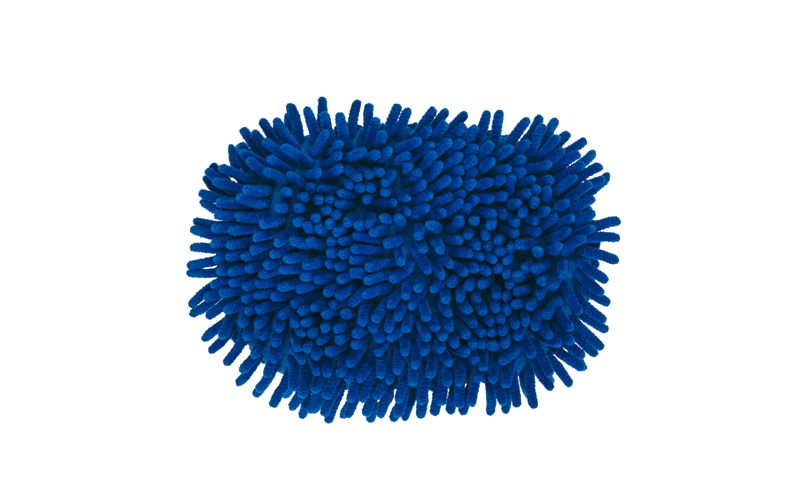 Blue, stinging nettle-like abstract shape on white background