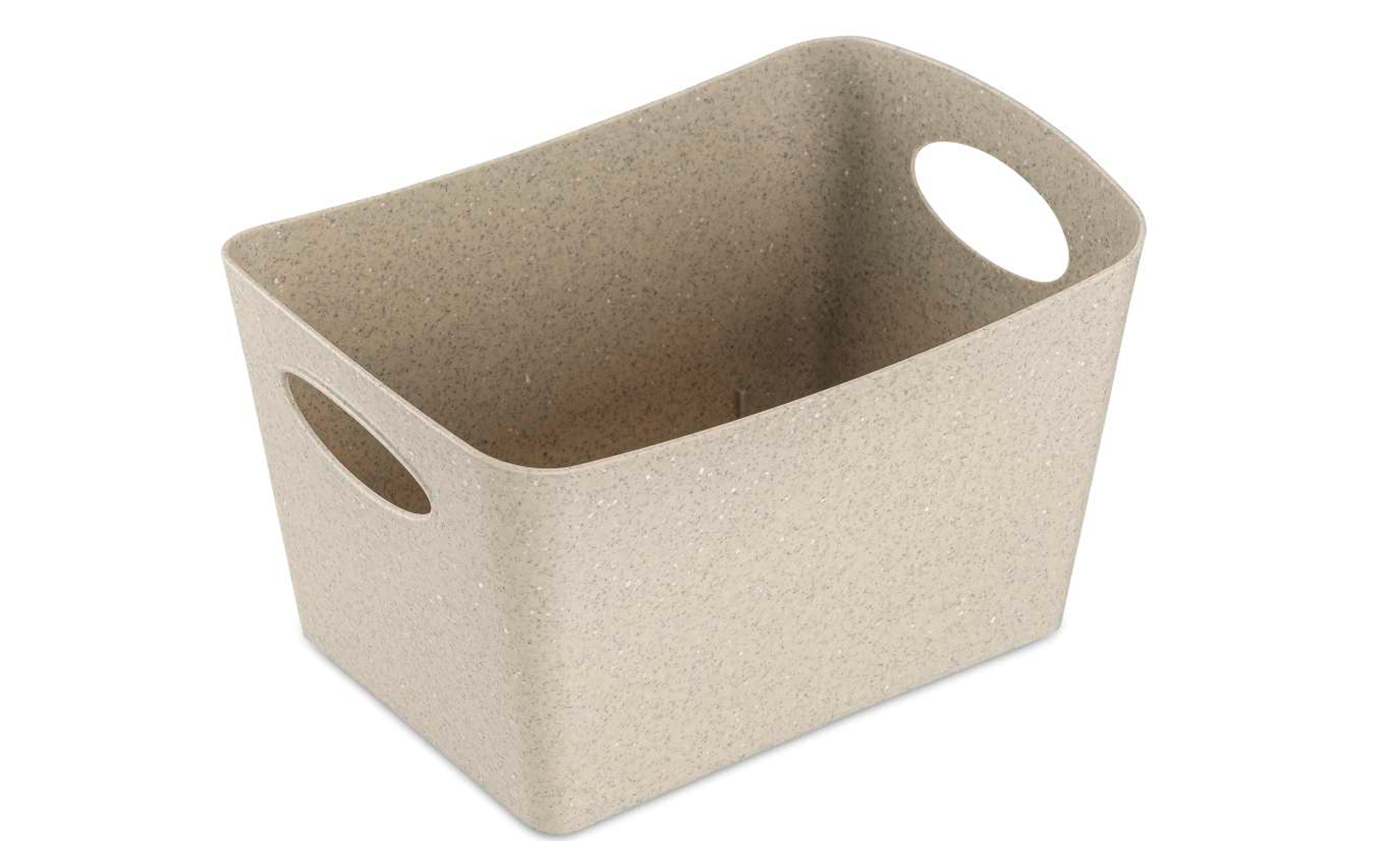 Beige rectangular storage basket with handles