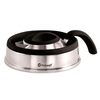 Stainless steel kettle lid with black handle