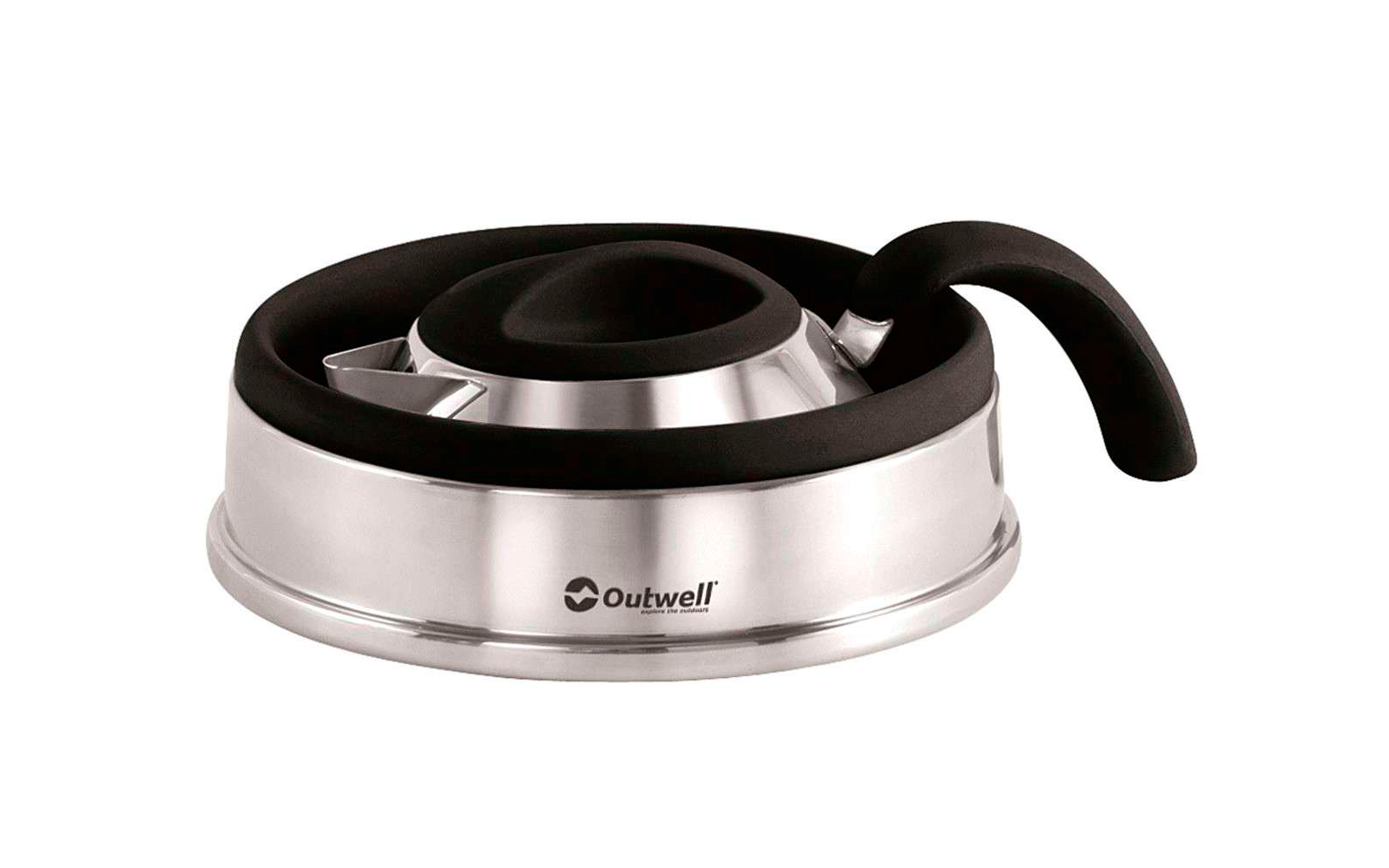 Stainless steel kettle lid with black handle
