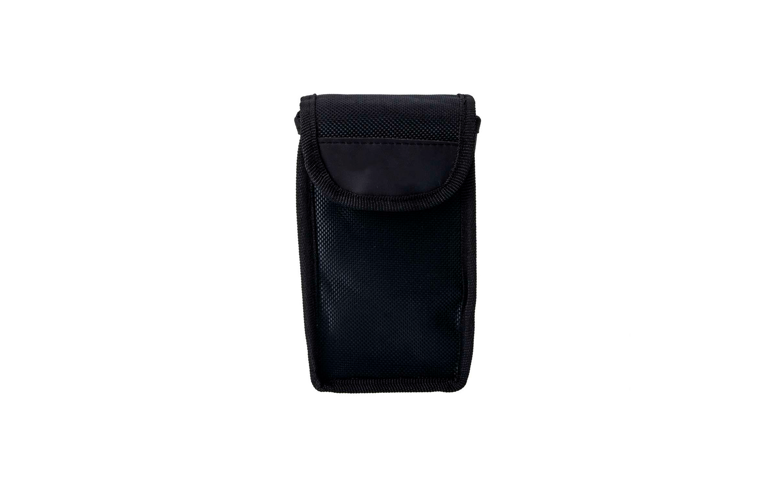 Funda de tela negra para teléfono con solapa