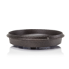 Ronde zwarte pan met twee kleine handvatten