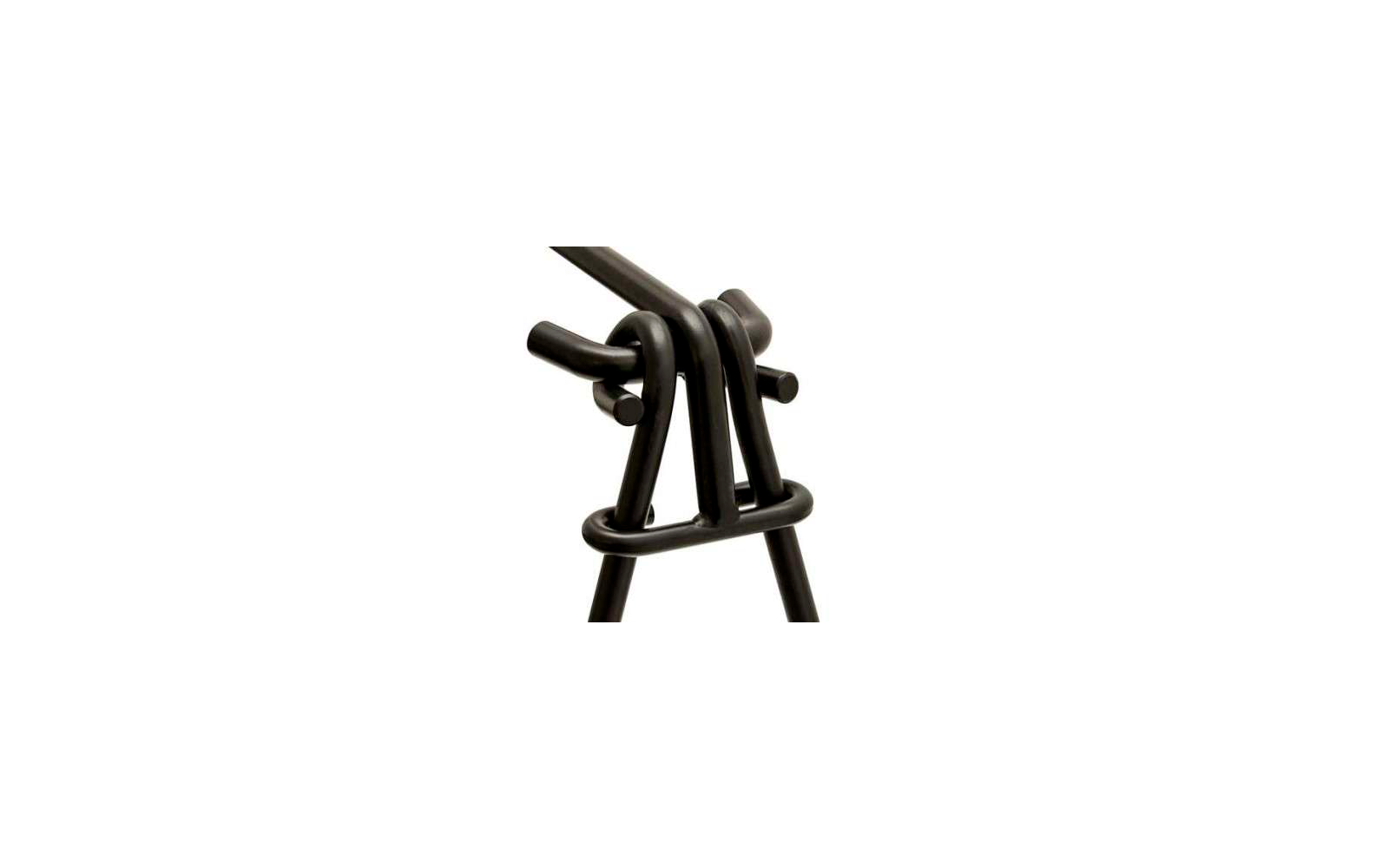 Figura estilizada negra de alambre en forma de símbolo de moneda