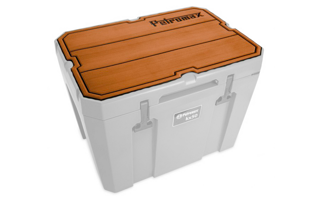 Boîte en plastique blanche avec couvercle en bois marron