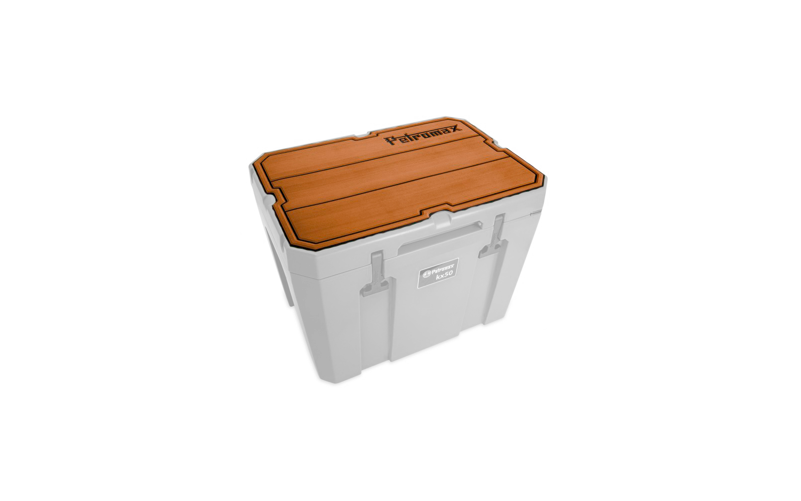 Boîte en plastique blanche avec couvercle en bois marron