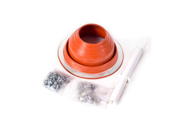 Clay pot, saucer, pipe, and small bags with pipe coal on white background