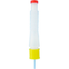 Weiße Pipette mit rotem Stopfen und gelbem Tropfer