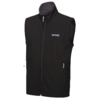 Zwarte mouwloze softshell-vest met ritssluiting en zijzakken