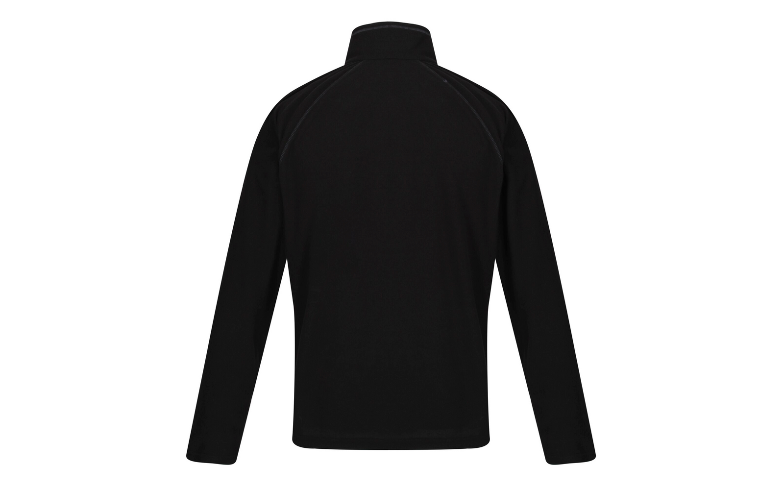 Schwarze Jacke von hinten mit langem Arm und Stehkragen