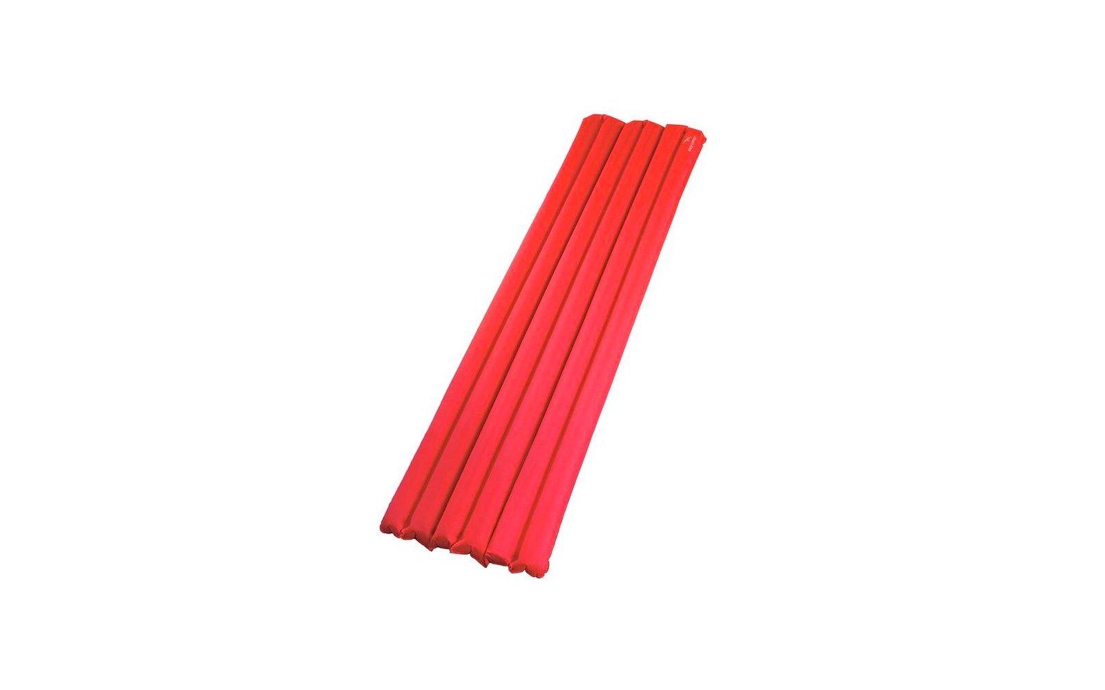 Colchoneta hinchable de espuma roja enrollada