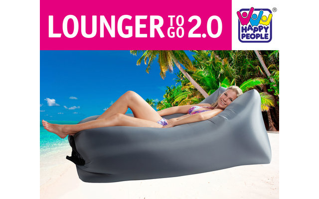 Happy People Lounger-To Go 2.0 grey inflatable chair