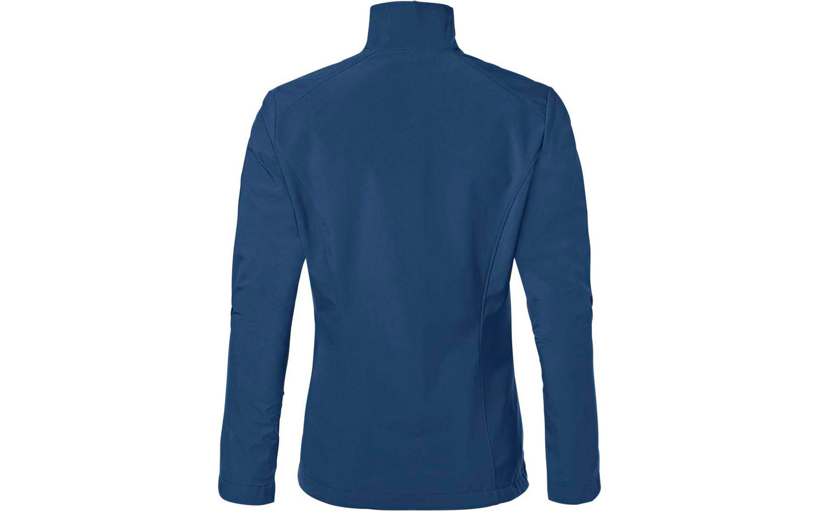 Pull bleu avec col montant vu de dos