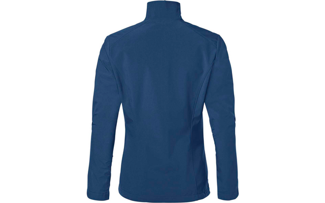 Pull bleu avec col montant vu de dos