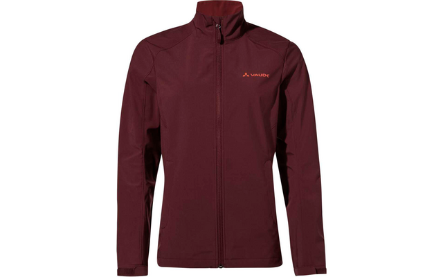 Veste softshell bordeaux avec fermeture éclair intégrale et col montant