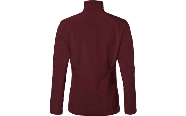 Vue arrière d'un pull à col roulé bordeaux