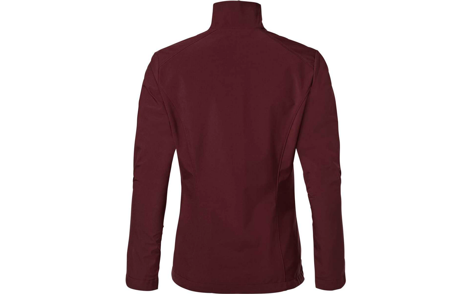 Vue arrière d'un pull à col roulé bordeaux