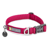 Collar rojo ajustable para perro con hebilla gris y anilla metálica