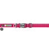 Collar para perro rosa con hebilla negra y placa de metal
